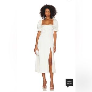 WeWoreWhat Puff Sleeve Midi Dress in Whisper White (Revolve)